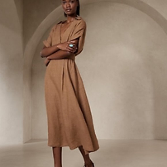 ✨Host Pick✨ Banana Republic Sedona 100% Linen midi dress - NWT Size XS - Picture 1 of 8